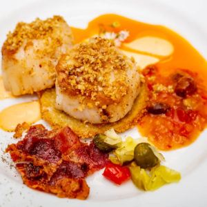 Pickled & Roasted Scallop Dish