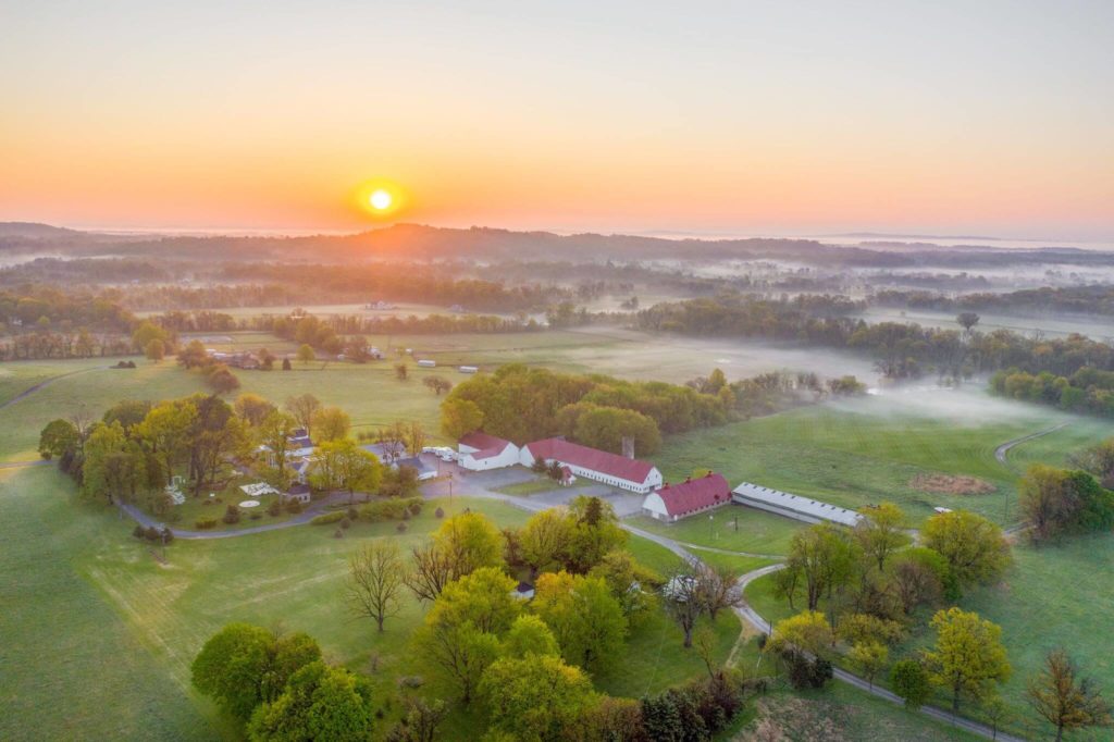 Aerial view of Bluemont Station Brewey & Winery