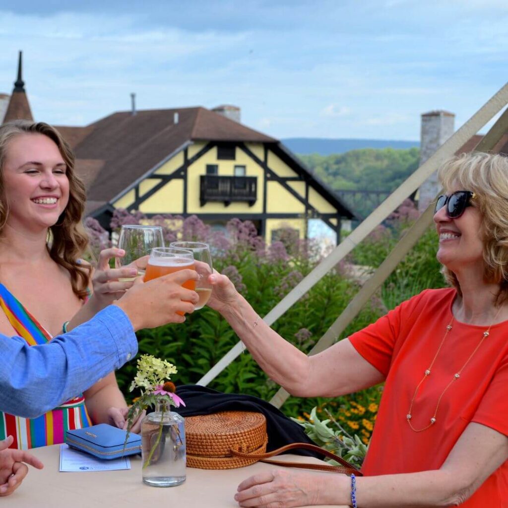 Guests toasting at the Bavarian Inn